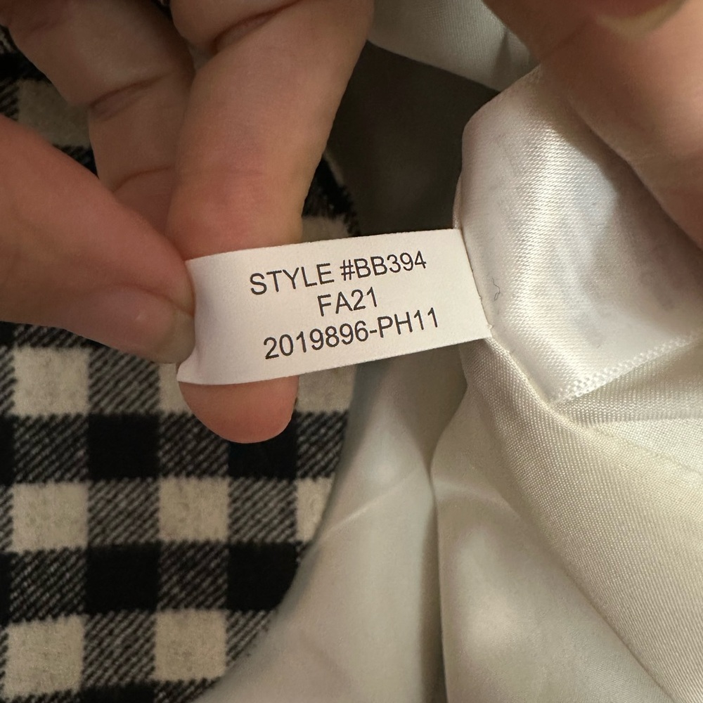 J CREW BLACK IVORY BUFFALO CHECK WOOL BLEND ONE BUTTON BLAZER JACKET SZ 8 - Picture 10 of 10